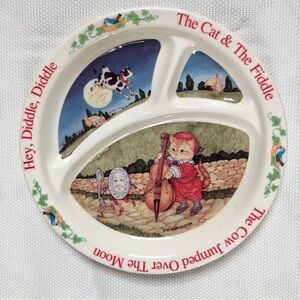 Nursery Rhyme Divided plate Hey Diddle Diddle melamine kids children plastic